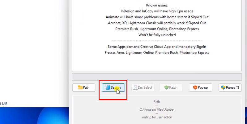 bấm seach như hình