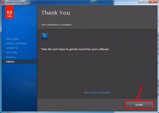 Hoàn thành cài đặt bằng cách nhấn nút done