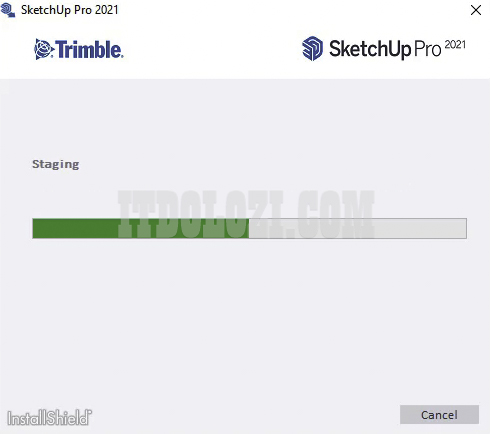 Đợi phần mềm Sketchup 2021 cài đặt hoàn tất