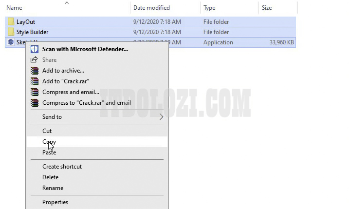 Ta tiến hành Copy 3 File Sketchup trong thư mục