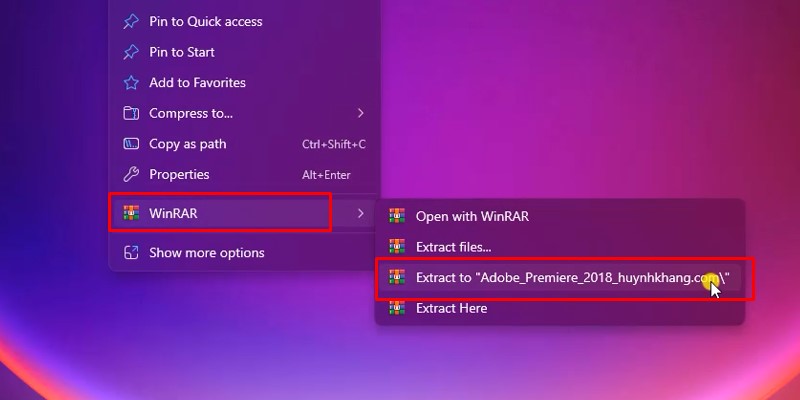giải nén phần mềm Adobe Premiere Pro CC 2018