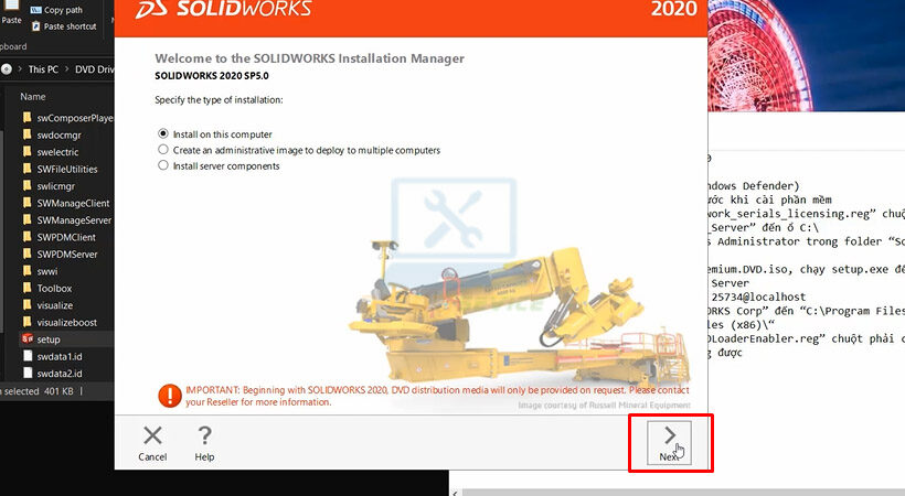 Hướng dẫn cài đặt SolidWorks 2020